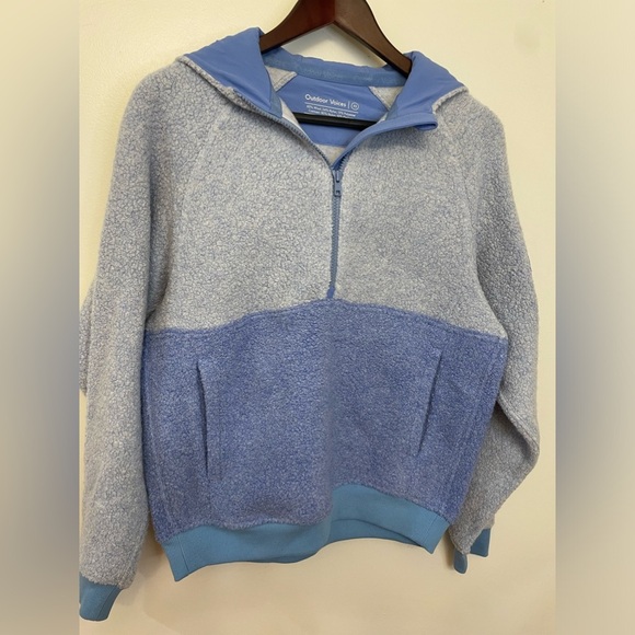 NEW Outdoor Voices||Megafleece Wool Half Zip Pullover Hoody, Dusty Blue … - Picture 5 of 13